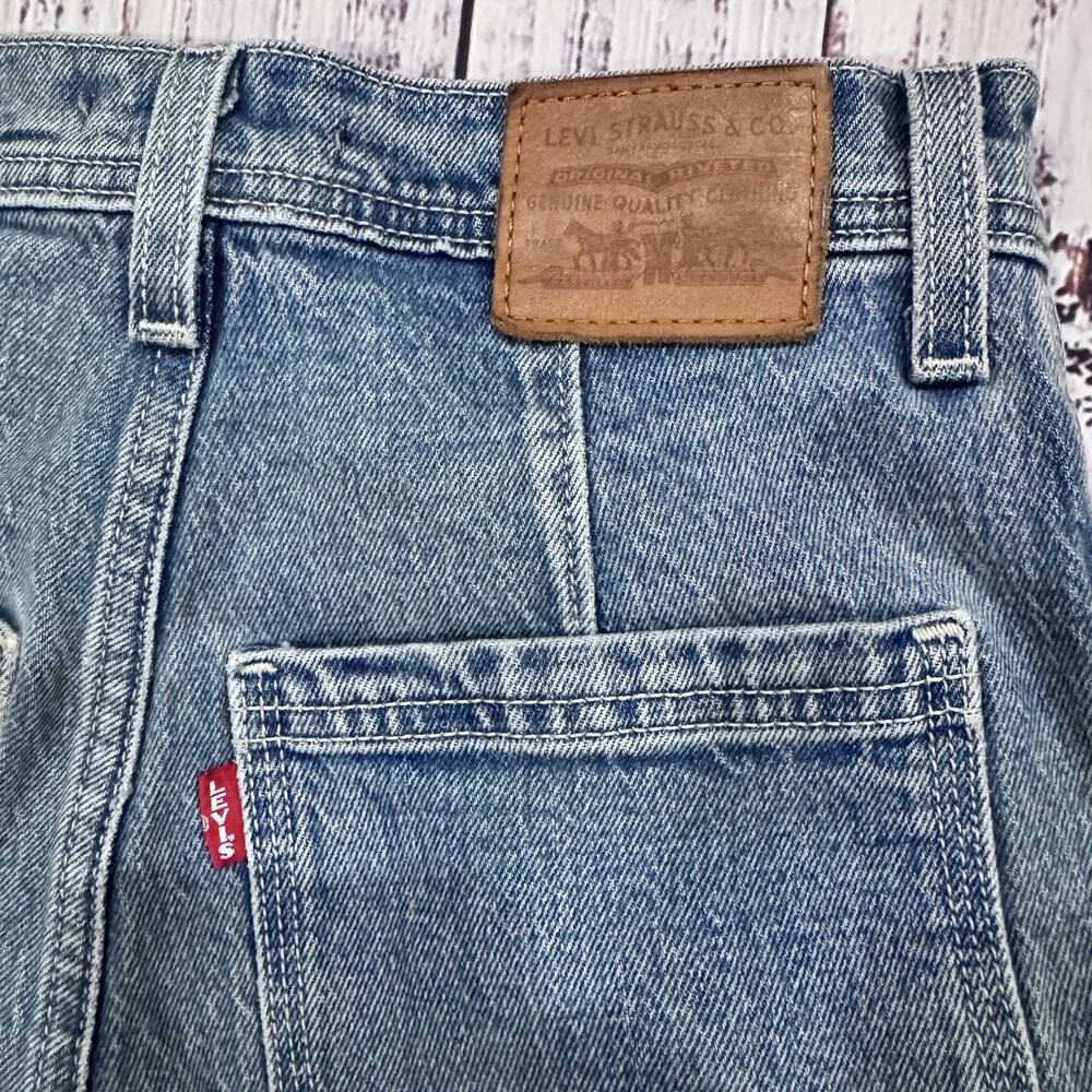 Levi’s Ribcage Straight Big E Jeans 25 Light Wash High Rise Button Fly - Picture 8 of 9